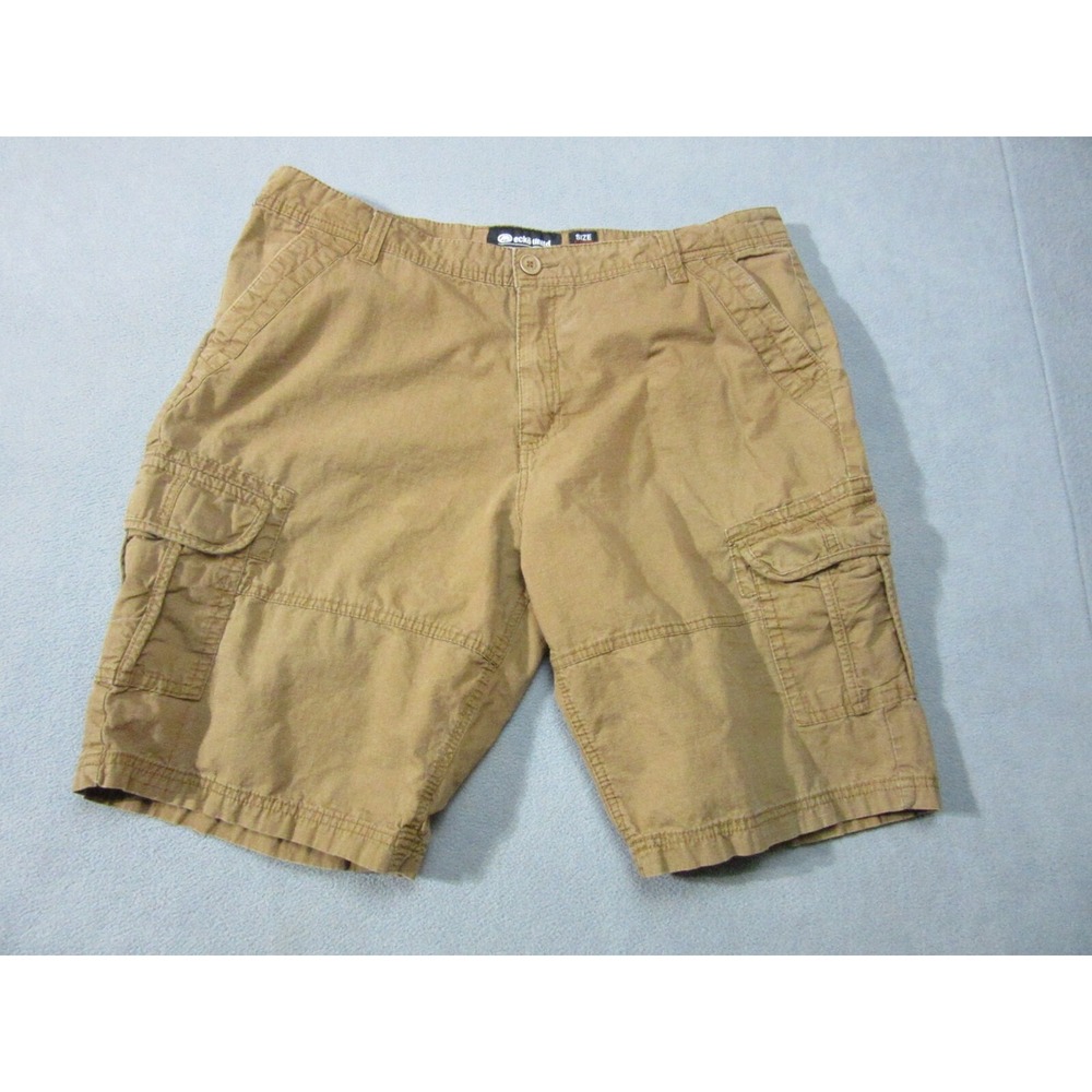 Ecko Cargo Shorts Mens 38 Brown 90s Y2K Hip Hop Outdoor Pockets Rhino Logo